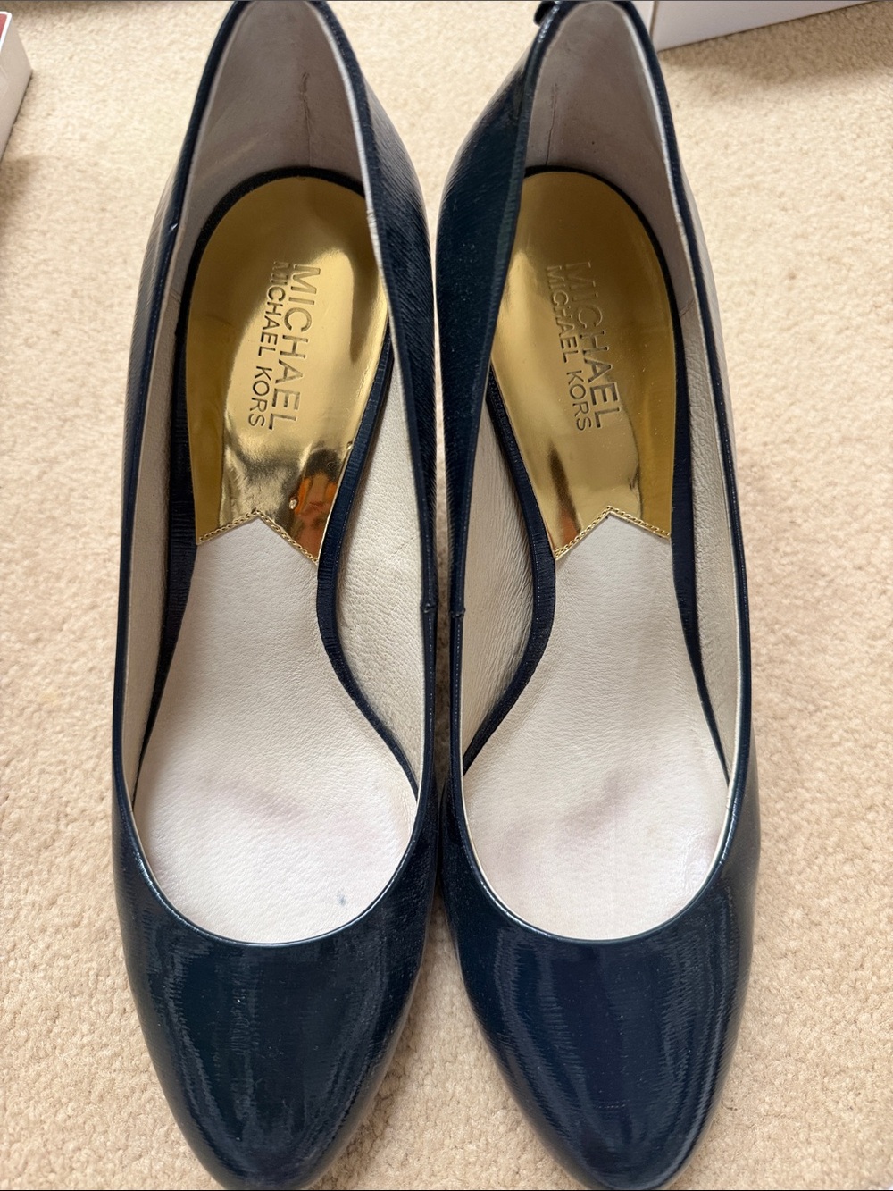Michael Kors Navy Patent Leather Pumps
